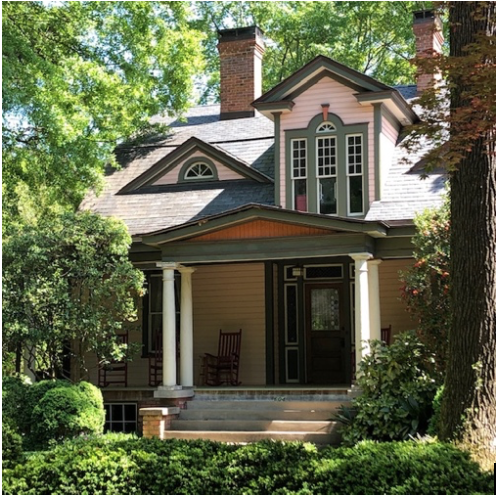 Constructed by a prominent attorney about 1908, this is believed to be the Elizabeth neighborhood’s oldest residence. The painstaking renovation shows off its Colonial flourishes, including fanlight windows, in a coat of vibrant Victorian color.